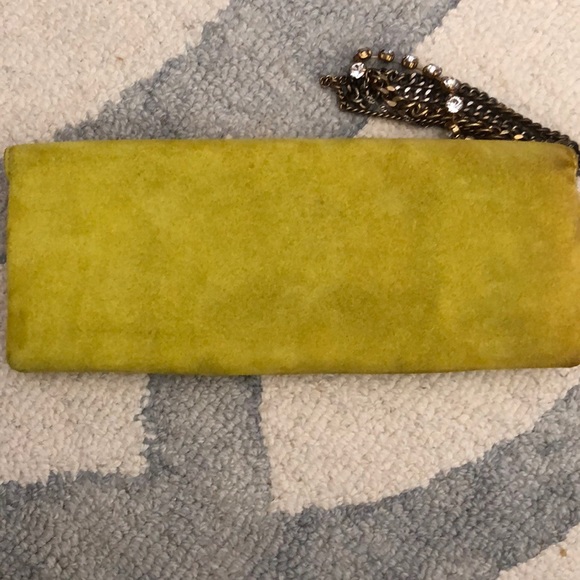 Club Monaco lime suede bracelet wristlet clutch - Picture 4 of 9
